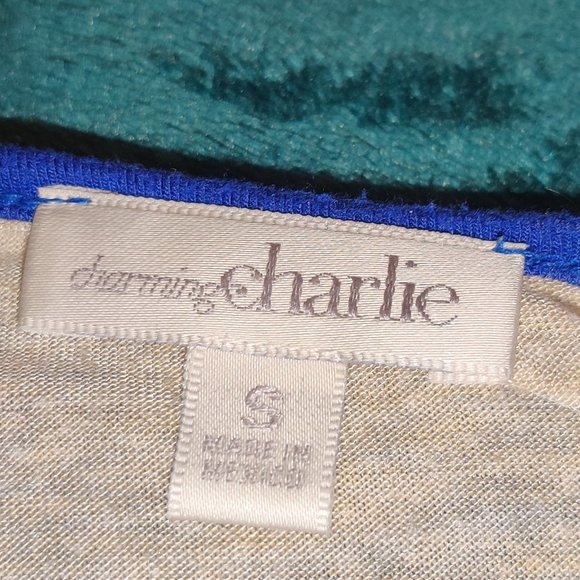 Cream and Blue Baseball T-Shirt - Picture 3 of 4